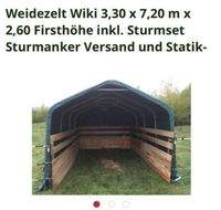Weidezelt Offenstall 22 qm Rg u Ratenz. Mögl Inkl Vers Sturmset Westerwaldkreis - Elbingen Westerwald Vorschau
