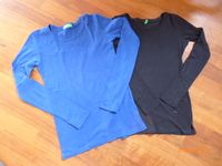 BENETTON - 2x Langarmshirt blau & schwarz in Gr. 34 / XS Baden-Württemberg - Ehrenkirchen Vorschau