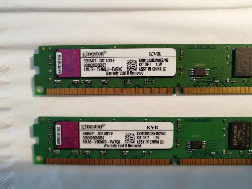 Kingston DDR3 RAM 2x 2GB 1333 Mhz in Bad Homburg