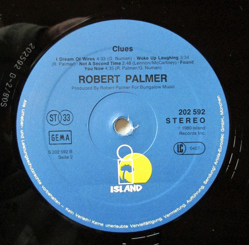 Robert Palmer – Clues – Island 202 592 / GY 1980 in Rohrbach