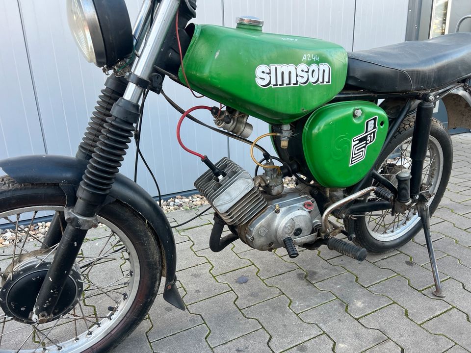 Simson S51 3-Gang 1985 Moped Mofa Roller Motor Rahmen A244 in Osterweddingen