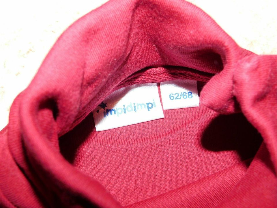 2 Longsleeve Langarmshirt mit Rollkragen Gr. 62 / 68 blau rot in Haan