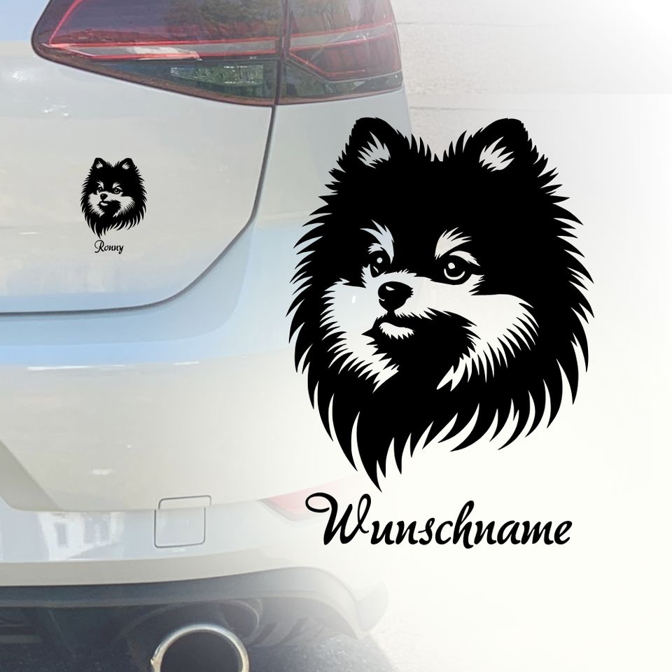 Auto Aufkleber | Pomeranian | Wunschname | Zwergspitz | Sticker in Köln