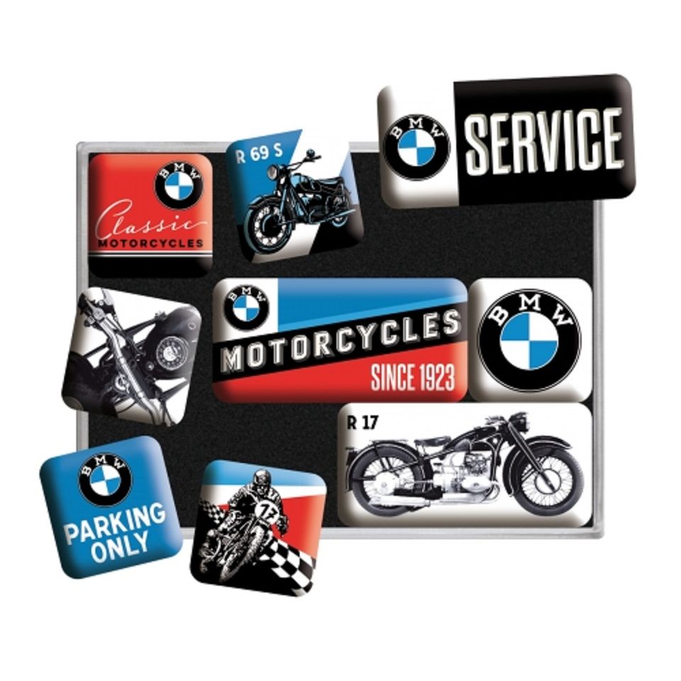 BMW Motorrad 9tlg. Pinnwand Kühlschrank Magnet-Set Logo Tacho Geschenkbox in Fulda