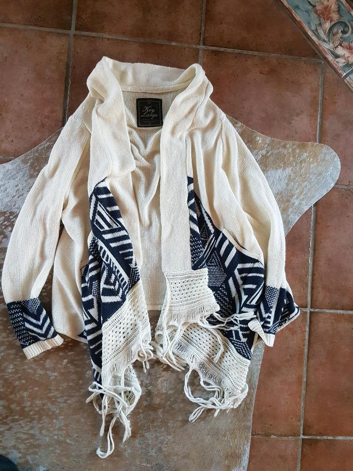 Key Largo Poncho Cardigan ethno Fransen L/40 NEU!!! in Willenscharen