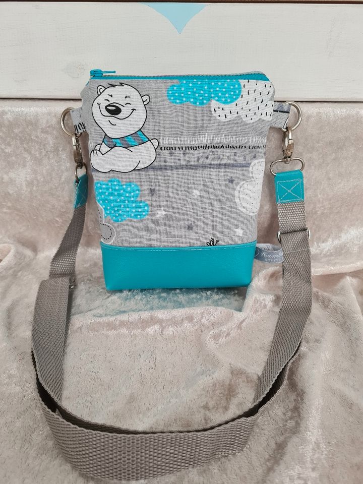 Umhängetasche „LütteDeern“ grau Tiere/Kindertasche/Gurtbandtasche in Hamburg