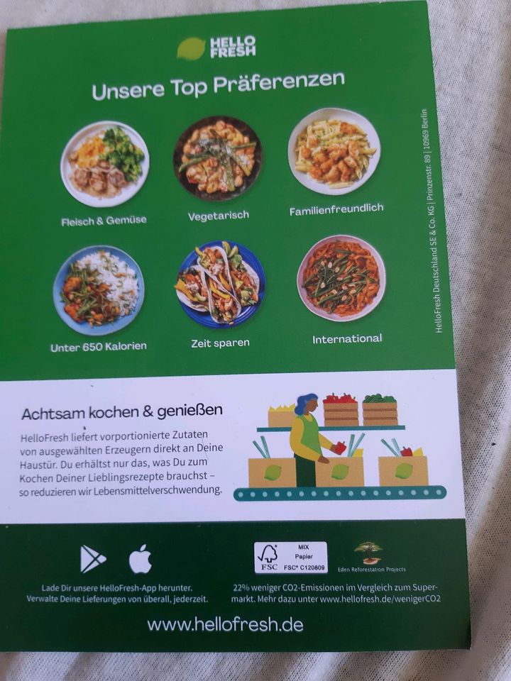 Verschenke den Gutschein von Hello Fresh in Cottbus