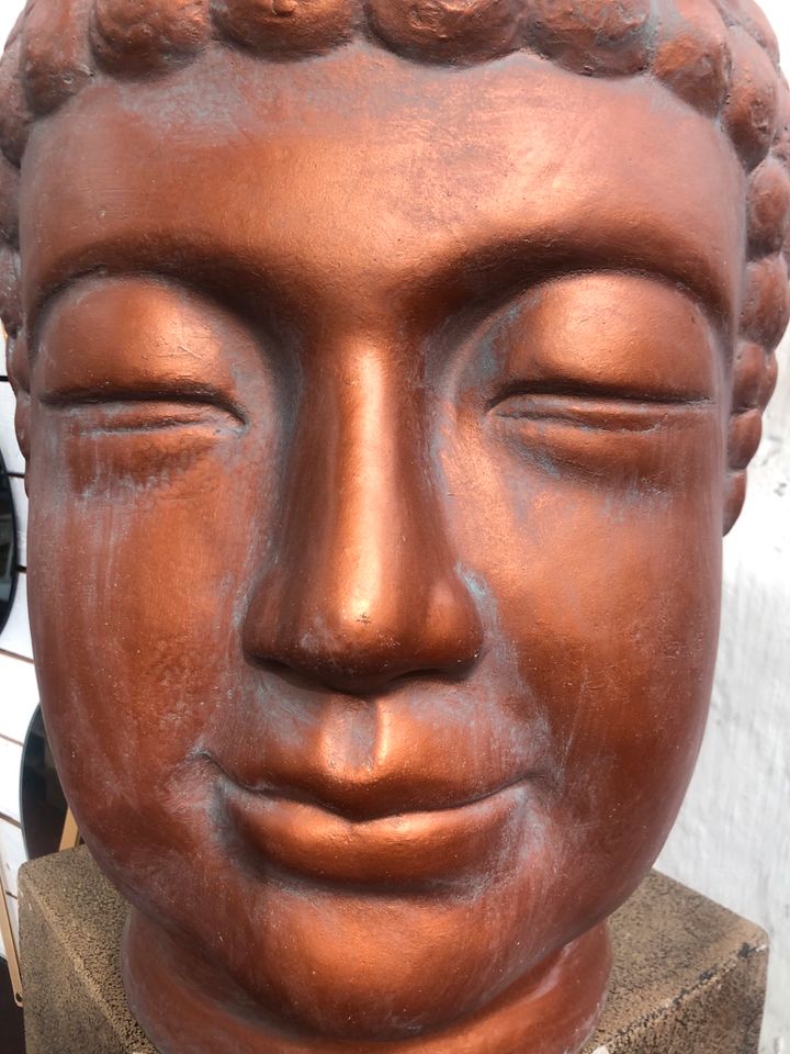 XXL Buddhakopf Buddha Deko Skulptur Figur Antik-Kupfer in Bremen