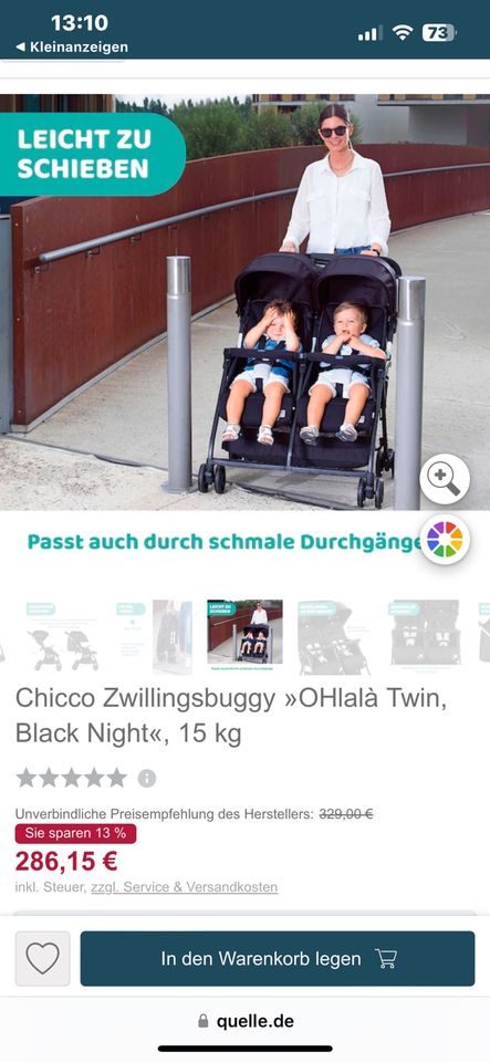 Kinderwagen Buggy Zwillinge Chicco in Stadtallendorf