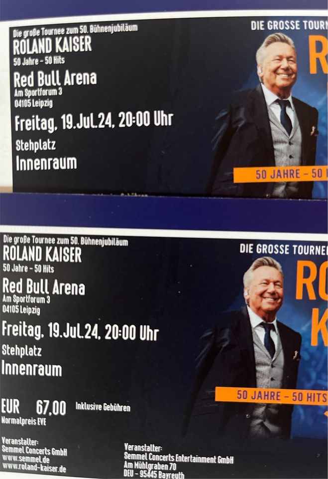 2x Roland Kaiser Tickets Leipzig, 19.7.24 in Hohenmölsen