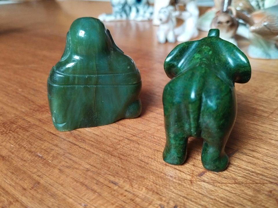 Jade Elefant und Buddha Figuren Antiquität in Geist
