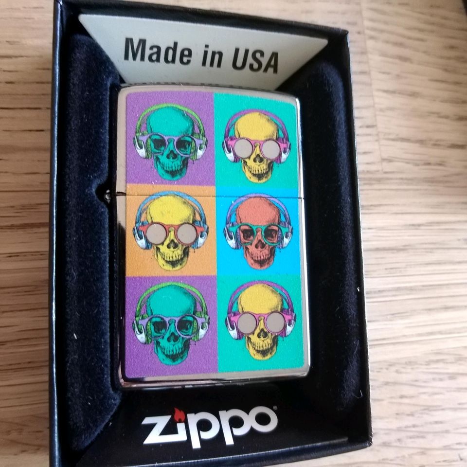 Zippo DJ Skull Discjockey mit Spiegelbrillen neu mit Box in Gunzenhausen