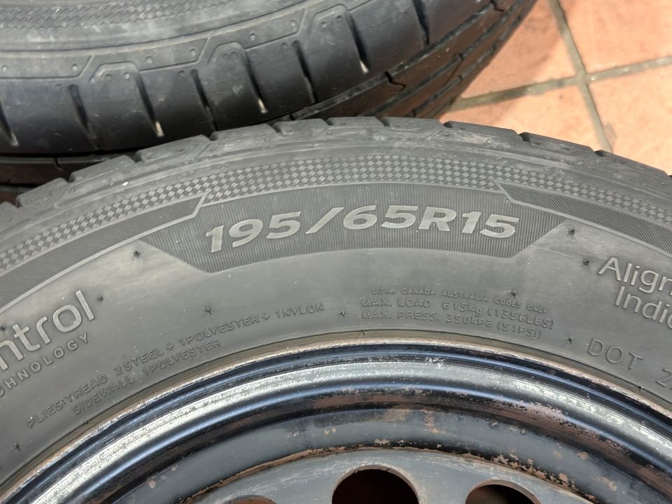 VW Golf 6 VI Sommerreifen Hankook 195 65 15 aus 2020 mit Felgen in Dormagen