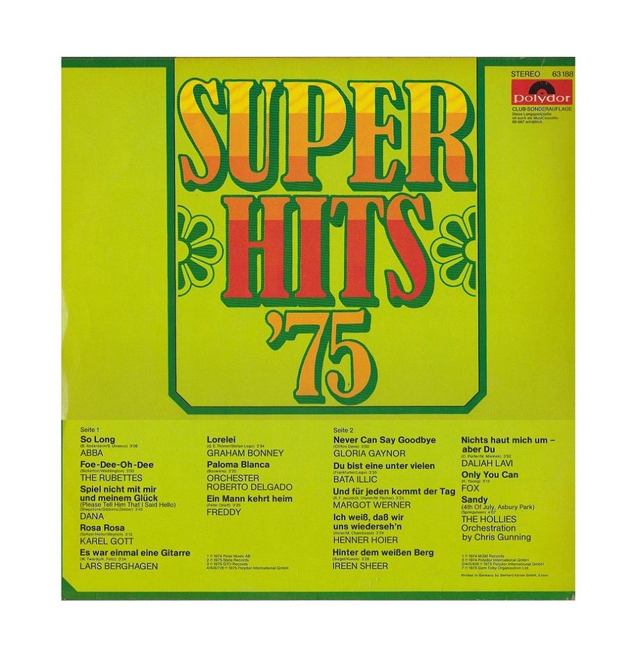 Super Hits '75 Vinyl LP aus 1975 NEUWERTIG Polydor in Neuffen