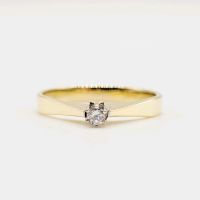 20433 Verlobungs Ring mit Diamant 585 14 KT Gelb Gold Baden-Württemberg - Donaueschingen Vorschau