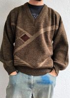 Vintage Pullover mit V-Ausschnitt braun mit Muster Bayern - Sonthofen Vorschau