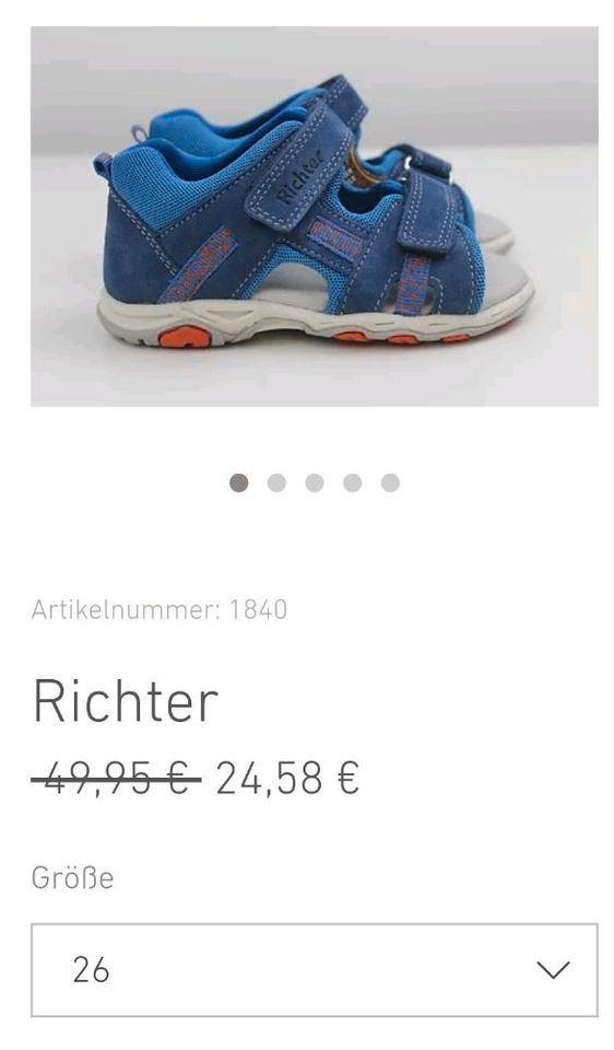 Neue Sandalen von Richter Gr. 21 22 23 24 25 26 28 30 32 34 in Herzogenaurach