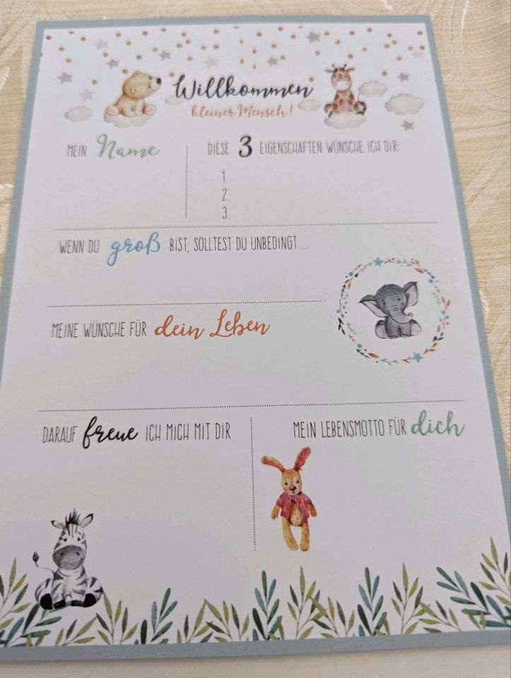 10 Gästebuch-Karten für Babyparty, Taufe Original verpackt in Ahrensbök