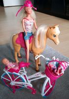 Barbie mit Pferd und Fahrrad Hamburg - Wandsbek Vorschau