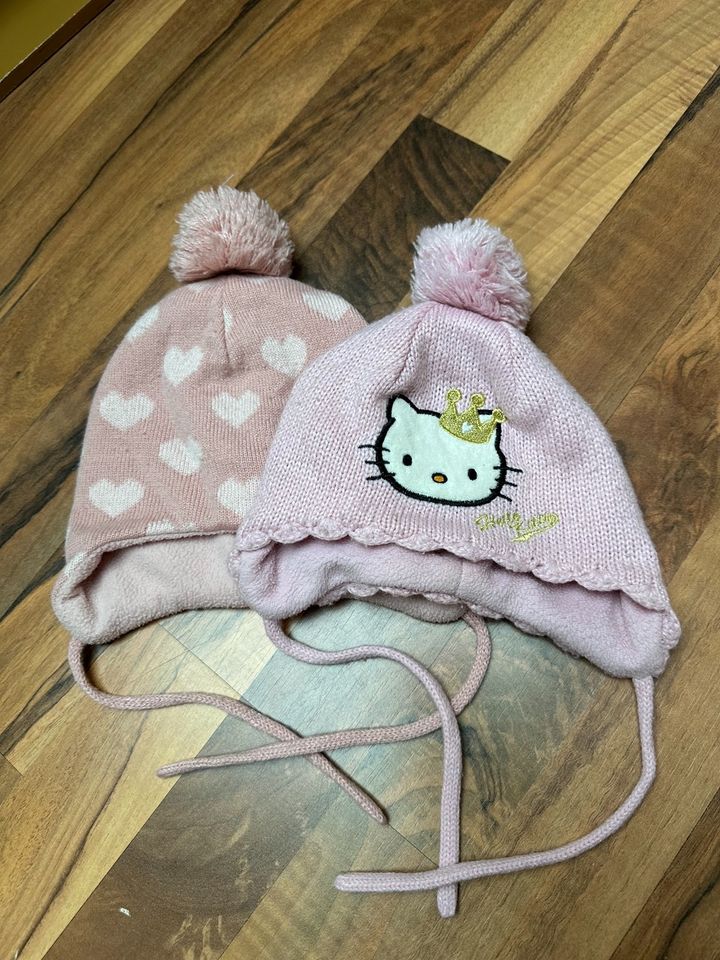 H&M Mütze Größe 62/68 Hello Kitty Herzen rosa in Quickborn