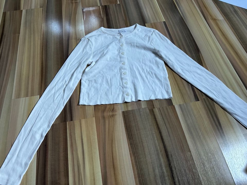 Weißes Langarmshirt, XS, H&M in Bad Kreuznach