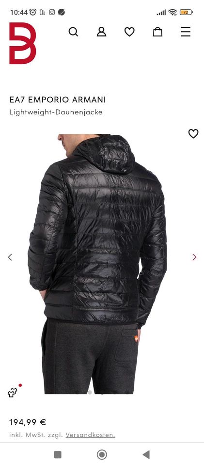 Emporio Armani EA7 Leightweight dünne leichte Daunenjacke M in Erlangen