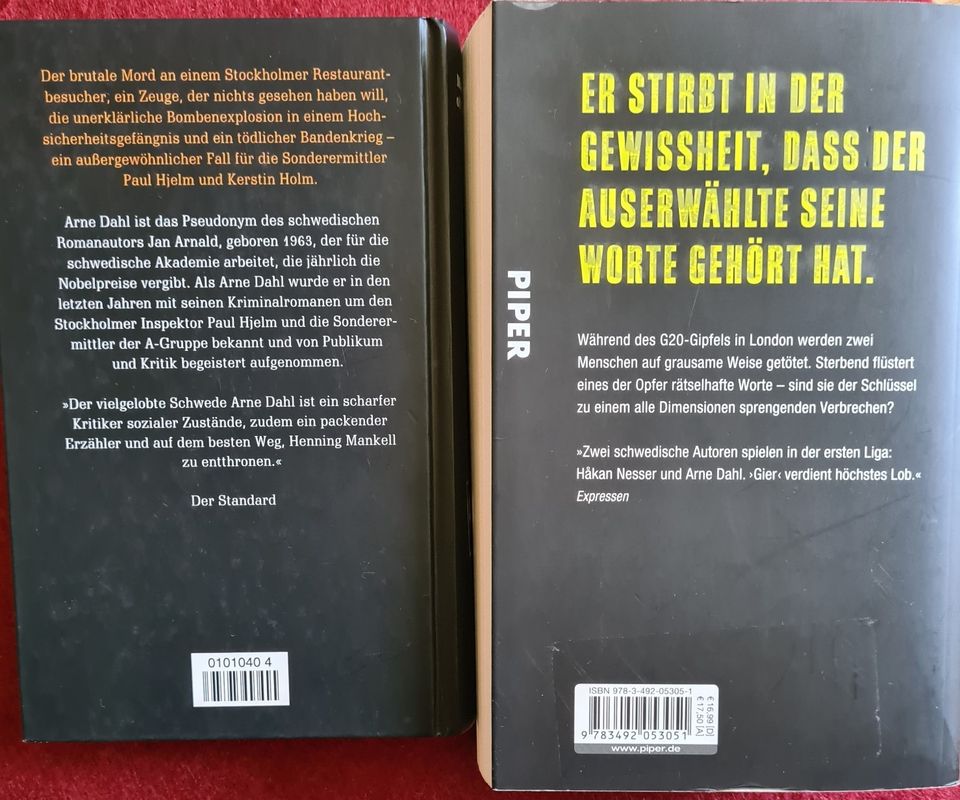 Arne Dahl,  2 Bücher  Falsche Opfer &Gier in Wahlstedt