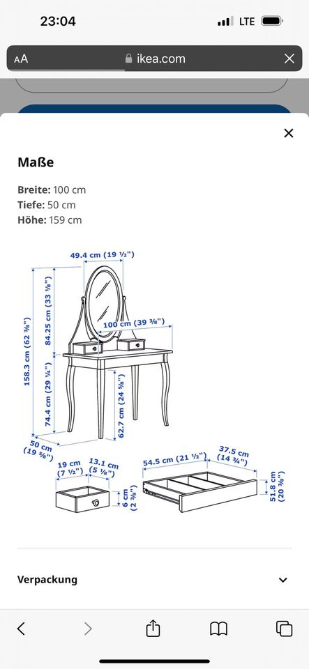 Schminktisch Ikea Frisiertisch mit Spiegel in Neumünster