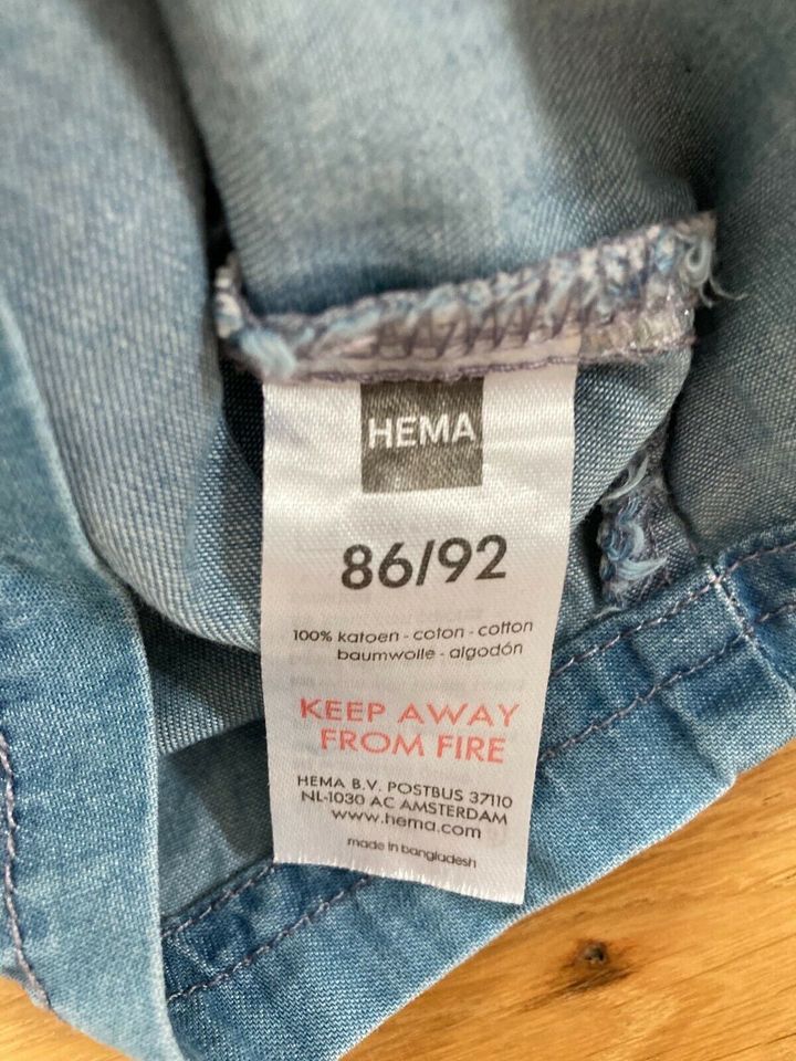 Kleid Sommer HEMA luftig Jeans dünn Größe 80/86 neuwertig in Gescher