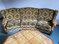 Sofa 3-Sitzer 2 Sessel Wohnzimmertisch Eiche massiv dunkelgrün Hessen - Flieden Vorschau