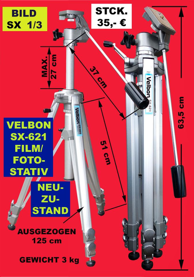 FOTOZUBEHÖR, FILTER TRICKLINSEN, ADAPTER VELBON STATIVE in Freden