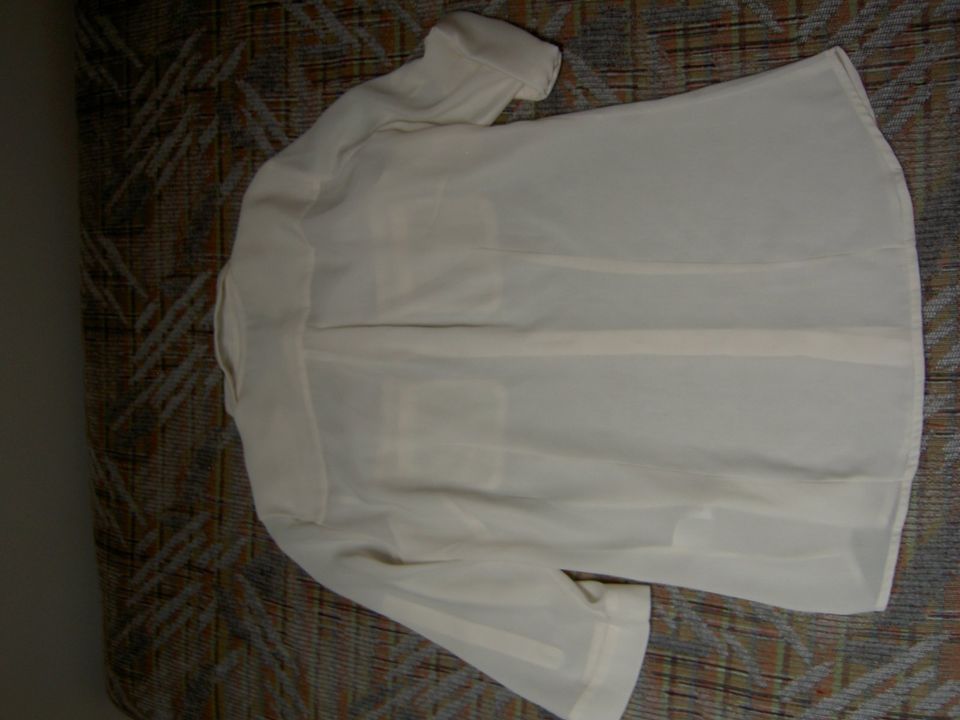 3/4-Arm Chiffon-Bluse von H&M, Gr. 34, creme, neu & ungetragen in Tittling