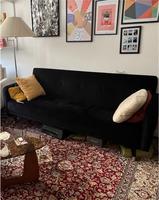 Schwarze Samt Couch Sofa Schlafcouch Düsseldorf - Friedrichstadt Vorschau