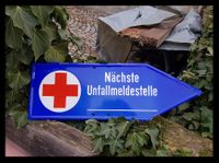 Antik ♥️ Emaille Schild / Unfall Melde Stelle Rostock - Stadtmitte Vorschau