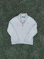 Ralph Lauren Pullover Half Zip Sweatshirt Vintage Grau | L Sachsen-Anhalt - Halle Vorschau