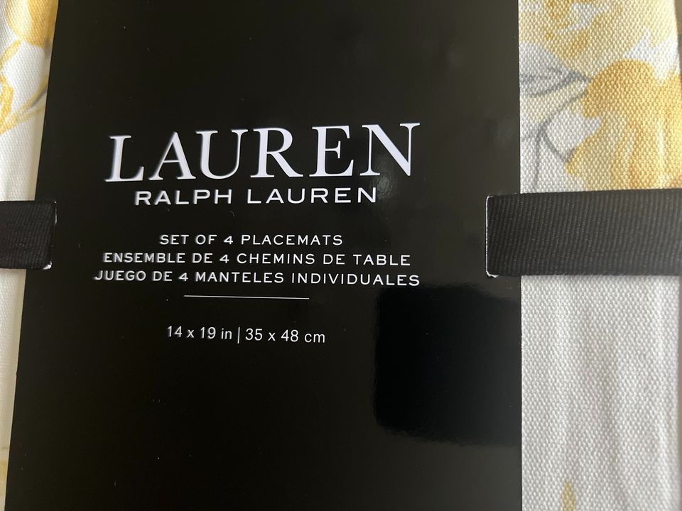 4 Ralph Lauren Neu Platzsets Tischsets weiß grau beige Sommer in Drochtersen