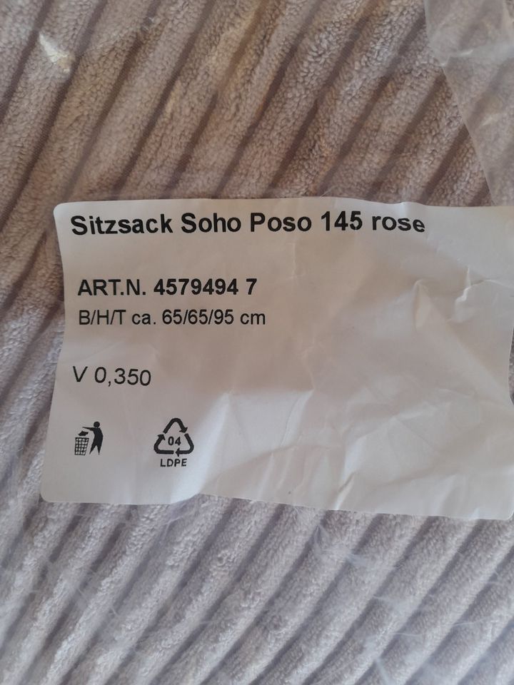 Sitzsack Soho Poso 145 Rose / neu / Material Cord in Lemgo