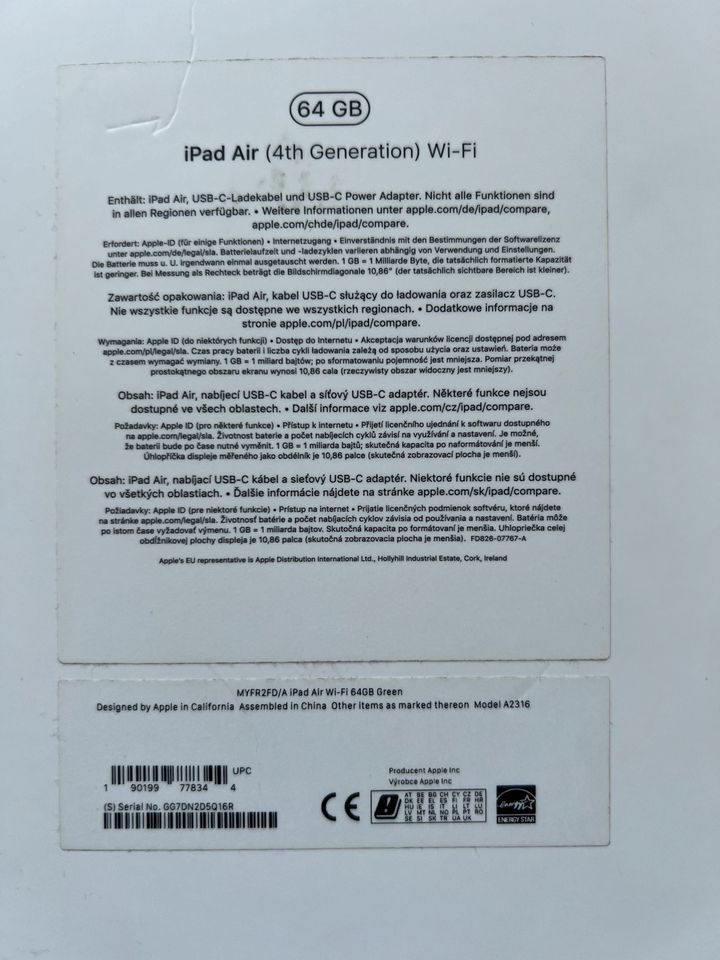 iPad Air 4. Generation Grün mit OVP in Frohburg