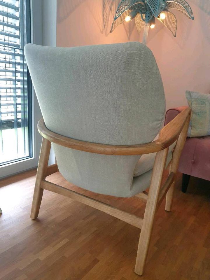 Holz Leinen Design Sessel  Pols Potten Style wie Neu in München