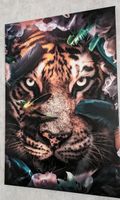 Tiger hochwertiges Leinwandbild 120x80cm Dschungel Vögel Bayern - Erlangen Vorschau