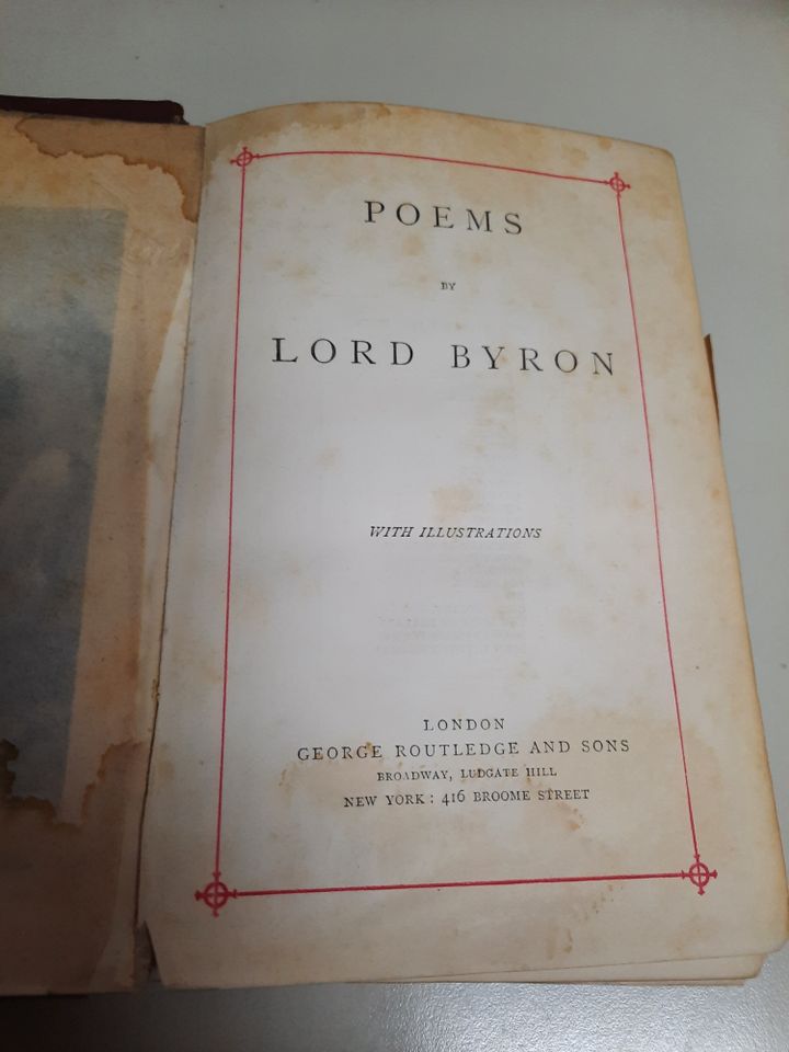 Poems by Lord Byron, um 1881, with Illustrations, Prachteinband in Schlangenbad