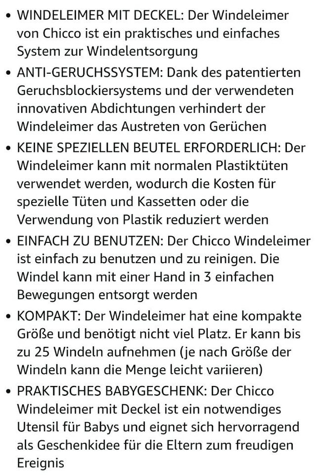 Windelmülleimer / Windeleimer / Chicco in Mülheim (Ruhr)