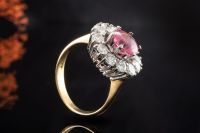 Ring mit Pink Turmalin Bufftop & Diamanten 750er Rose-& Weißgold Nordrhein-Westfalen - Wegberg Vorschau