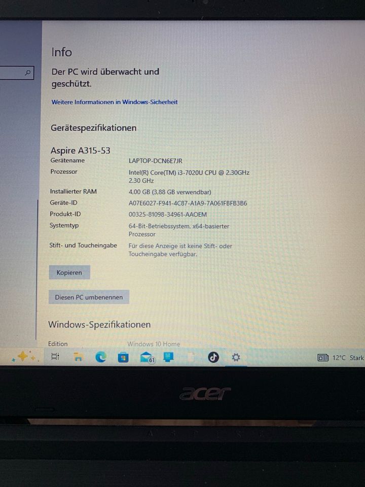 Laptop Acer in Premnitz