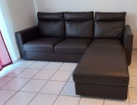 IKEA VIMLE 3er-Sofa braunes Kunstleder mit Aufbewahrungshocker Baden-Württemberg - St. Leon-Rot Vorschau