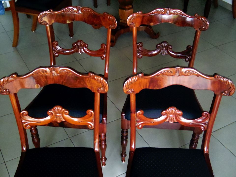 Biedermeier Mahagoni Stühle von ca. 1870 in Ebstorf