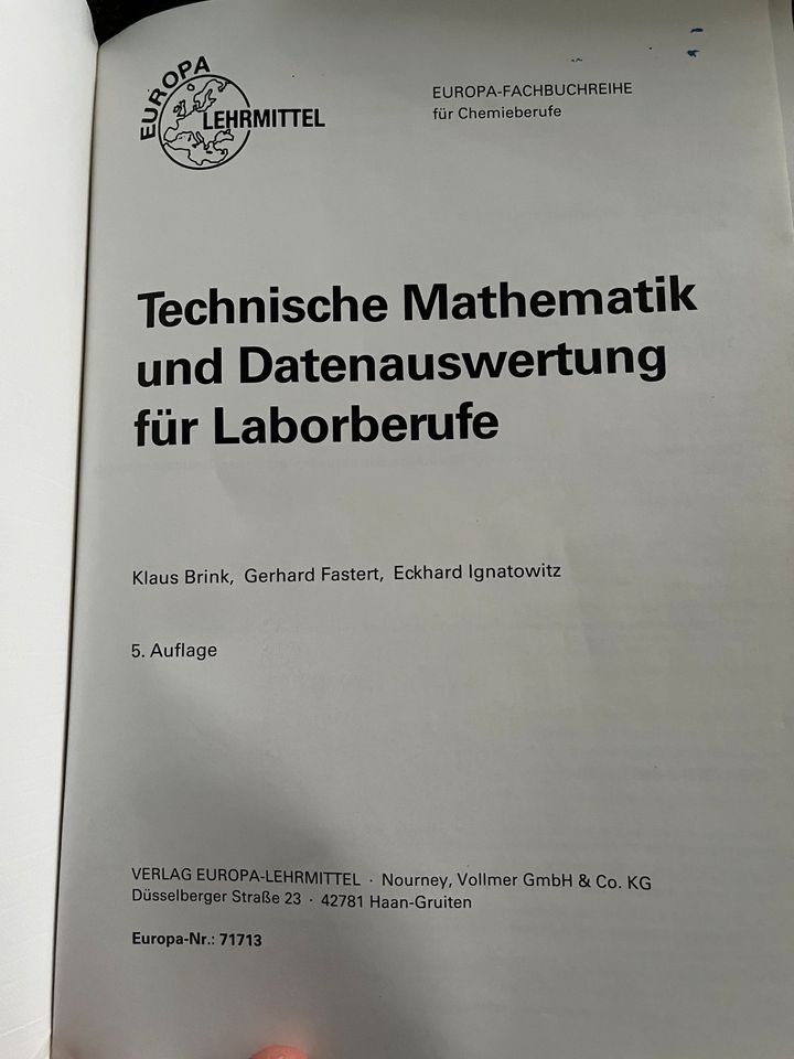 Technische Mathematik und Datenauswertung für Laborberufe in Bad Berneck i. Fichtelgebirge