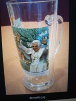Bierkrug Glas Weltenburger Kloster Papst Benedikt XVI 2006 Thüringen - Sonneberg Vorschau