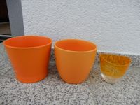 3 x Übertopf Keramiktopf Blumentopf orange 13 cm 8 cm Scheurich Bayern - Nordendorf Vorschau