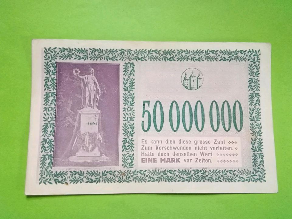 Geldschein Banknote Kirchheimbolanden 50 Millionen Mark in Dannstadt-Schauernheim